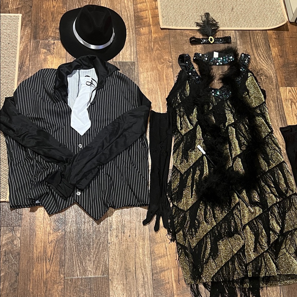 Elegant Black and Gold Women's Costume Set